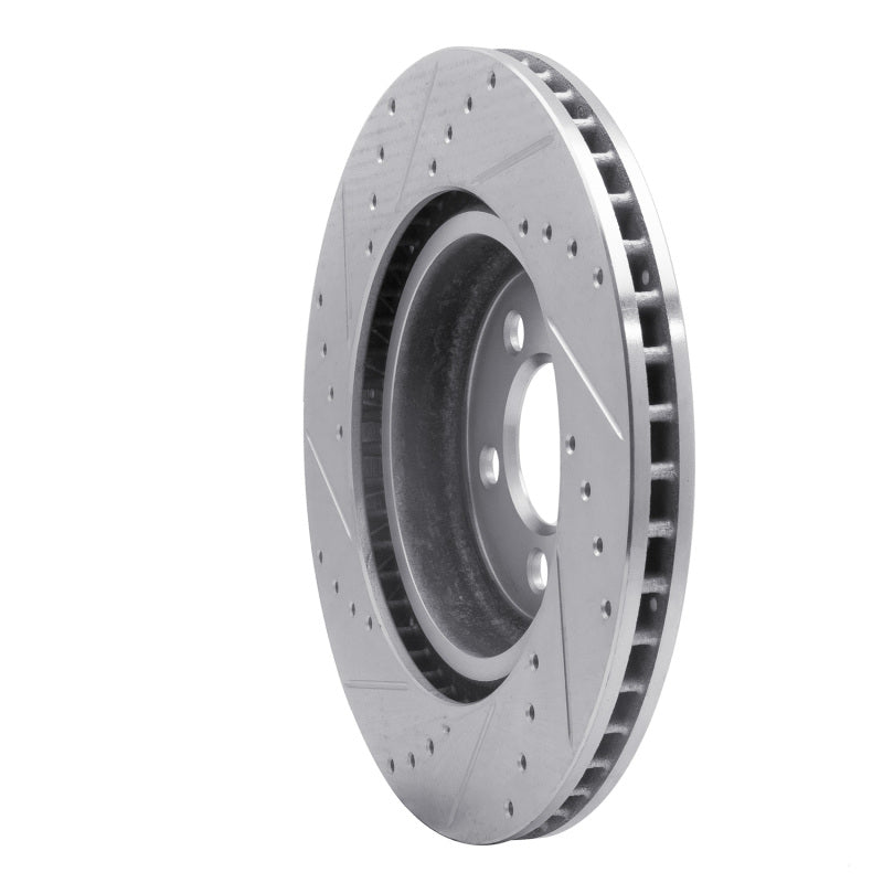 R1 05-23 Chrysler 300 Front Right Drilled & Slotted Silver Brake Rotor