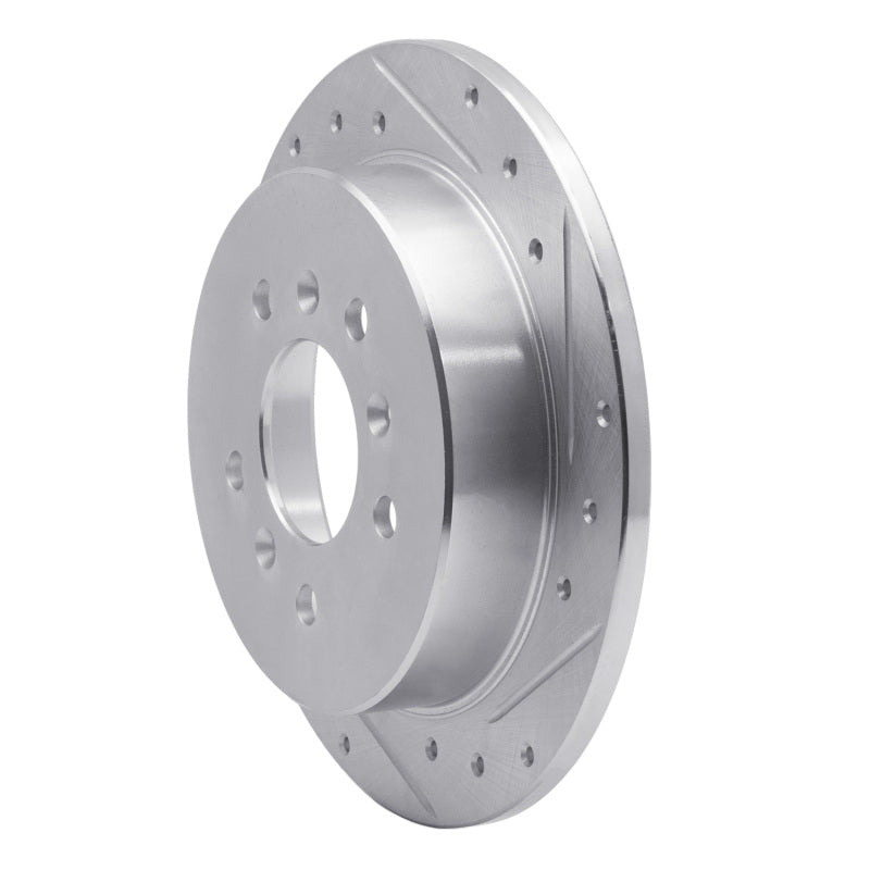 R1 06-10 Buick LaCrosse Rear Right Drilled & Slotted Silver Brake Rotor