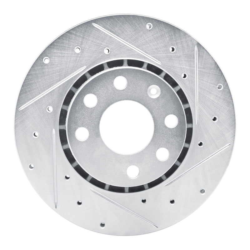 DFC 98-99 Chevrolet Tigra (Mexico) Front Right Drilled & Slotted Silver Brake Rotor