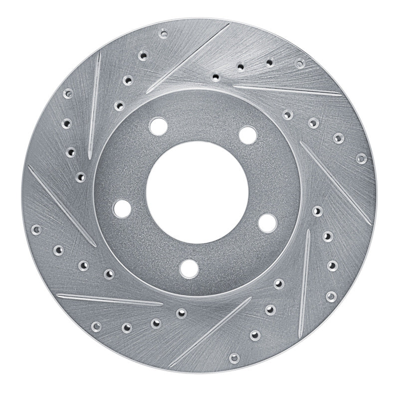 DFC 93-94 Jaguar XJ12 Front Left Drilled & Slotted Silver Brake Rotor