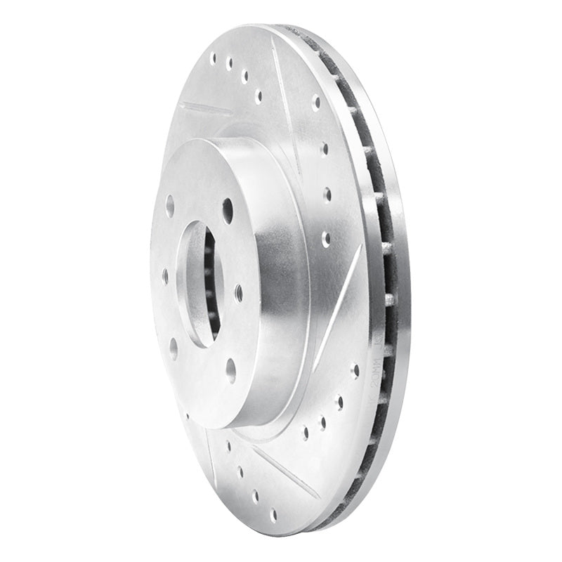 DFC 90-92 Infiniti M30 Front Right Drilled & Slotted Silver Brake Rotor