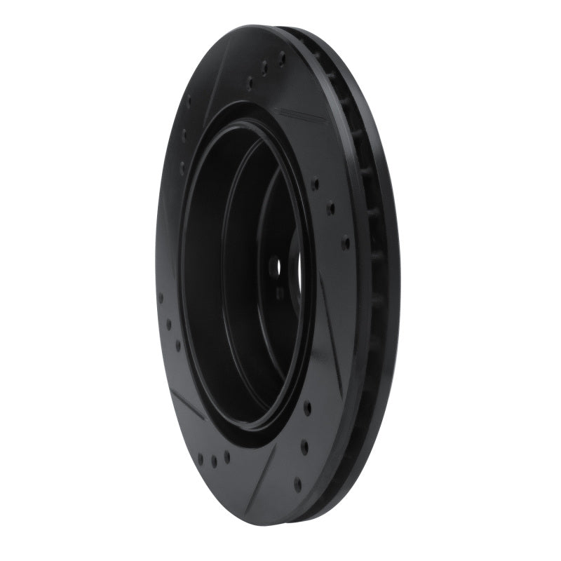 R1 92-94 Mercedes-Benz 500E Rear Right Drilled & Slotted Black Brake Rotor