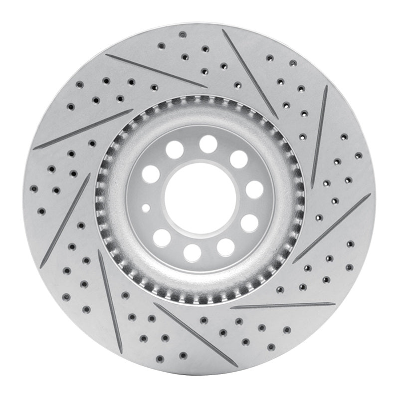 R1 00-06 Audi TT Quattro Front Left Drilled & Slotted Geo-Carbon Rotor