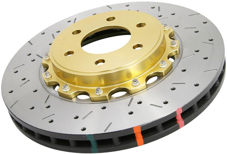 DBA 2010+ Camaro V8 SS Front Drilled & Slotted 5000 Series 2 Piece Rotor Assembled w/ Gold Hat