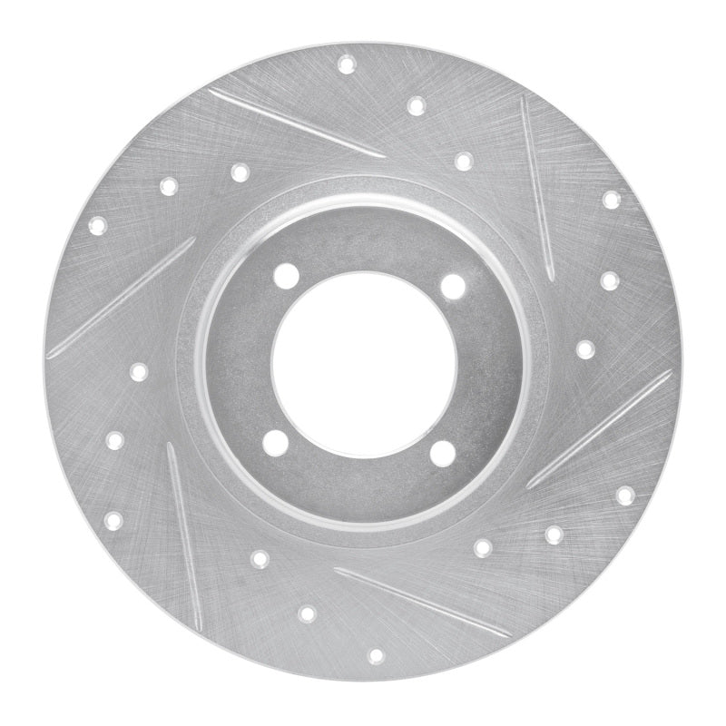 DFC 62-80 MG MGB Front Right Drilled & Slotted Silver Brake Rotor