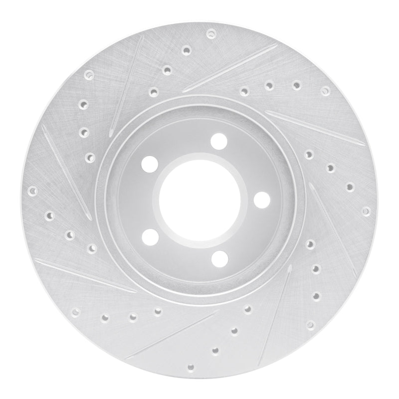 DFC 00-06 Ford Thunderbird Front Right Drilled & Slotted Silver Brake Rotor