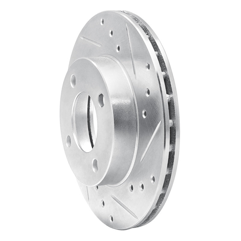 DFC 92-00 Dodge Colt Front Right Drilled & Slotted Silver Brake Rotor