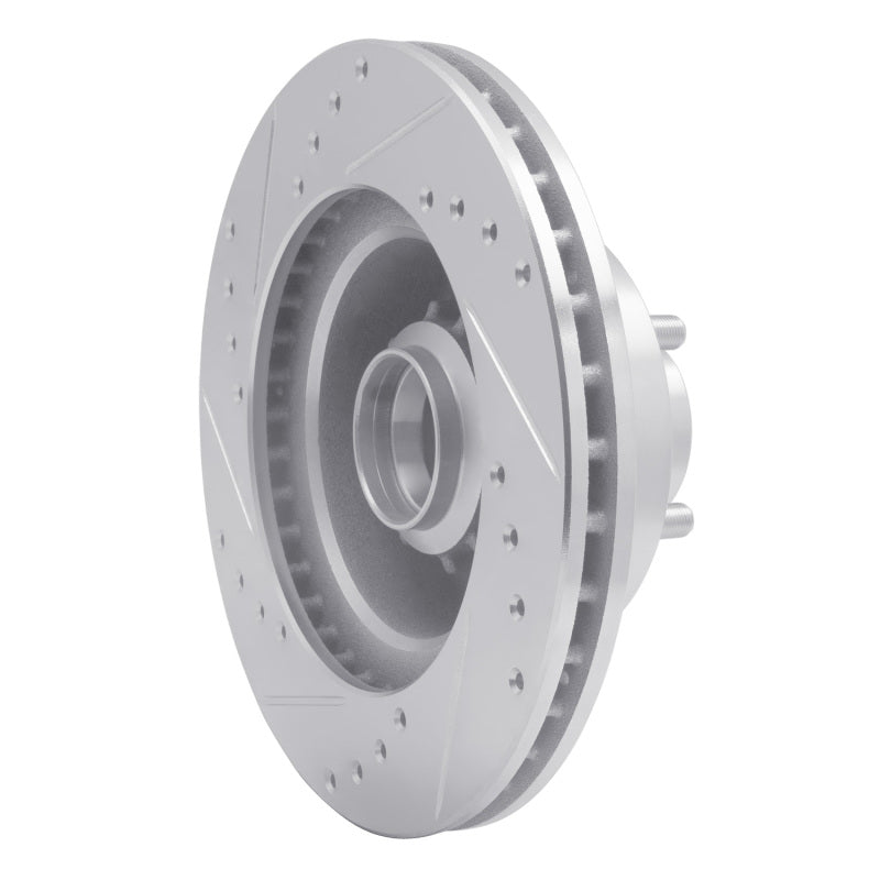 R1 70-72 Dodge CHALLENGER Front Right Drilled & Slotted Silver Brake Rotor