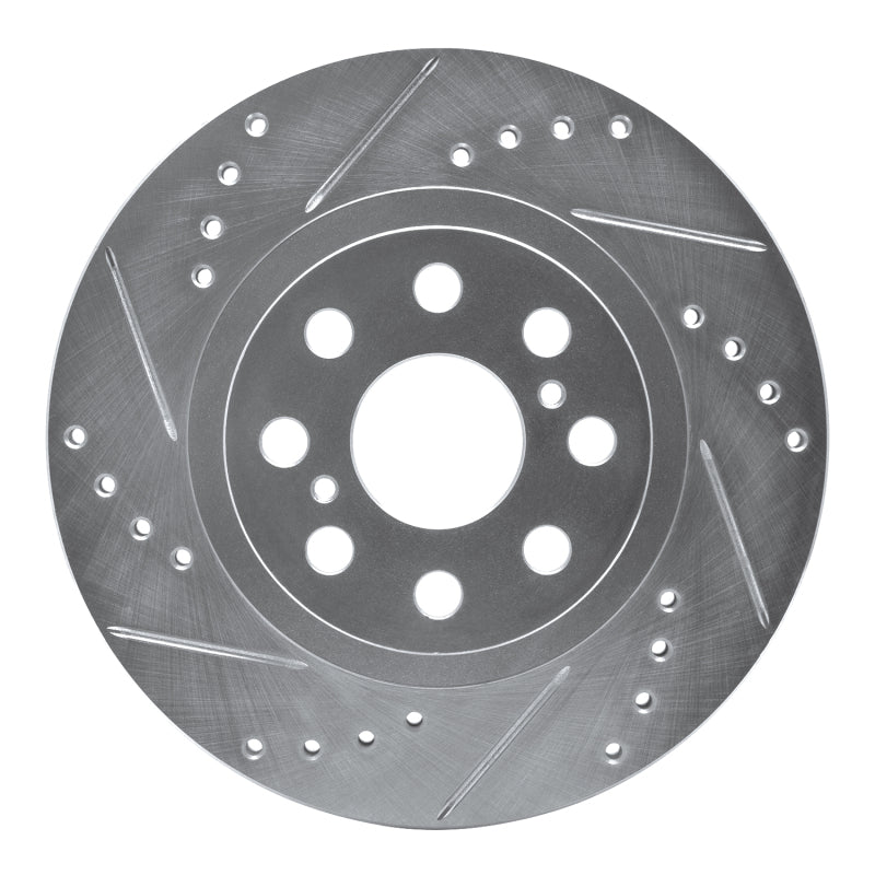 R1 00-05 Toyota MR2 Spyder Rear Left Drilled & Slotted Silver Brake Rotor