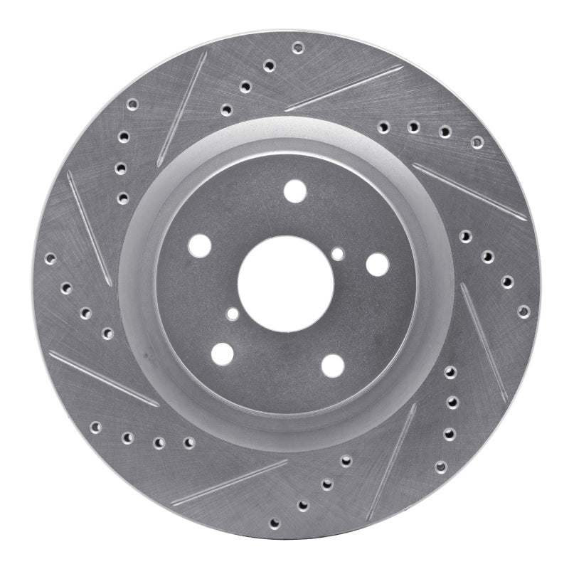 R1 19-24 Subaru Forester Front Left Drilled & Slotted Silver Brake Rotor