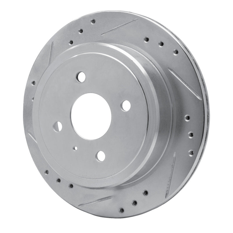 R1 83-89 Isuzu Impulse Rear Left Drilled & Slotted Silver Brake Rotor