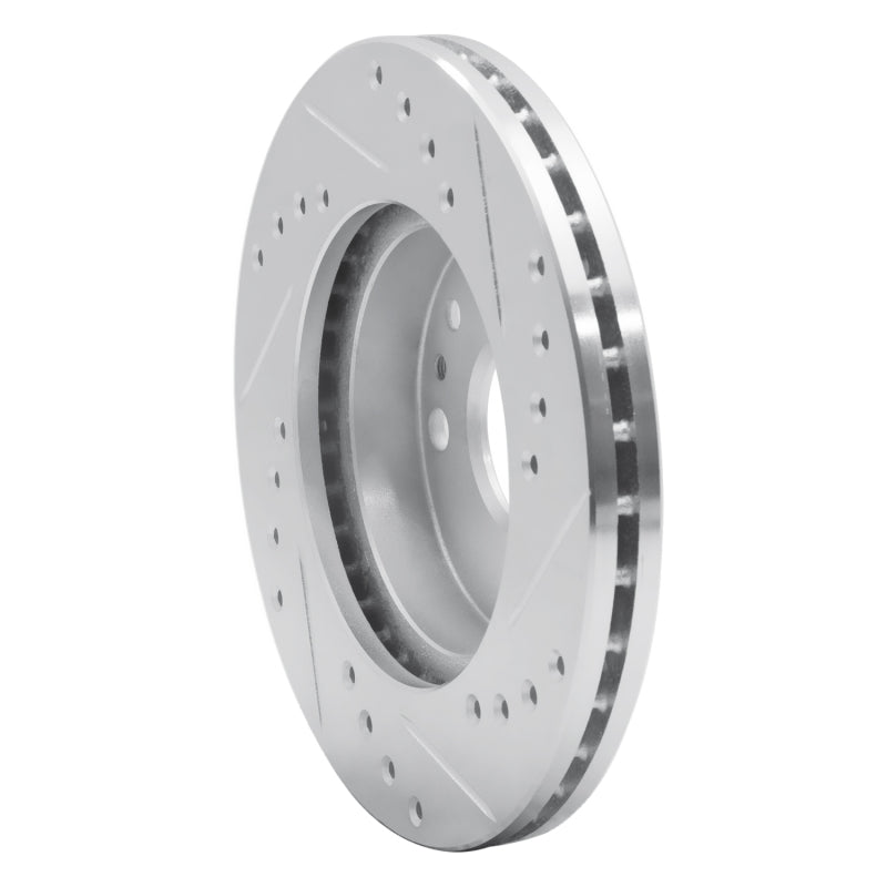 R1 94-02 Ford ASPIRE Front Left Drilled & Slotted Silver Brake Rotor