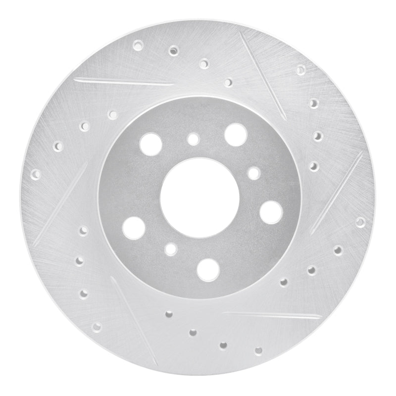 DFC 90-91 Toyota Celica Front Right Drilled & Slotted Silver Brake Rotor