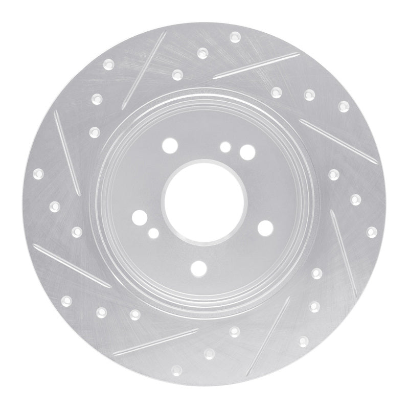 R1 96-98 Mercedes-Benz SL500 Rear Right Drilled & Slotted Silver Brake Rotor