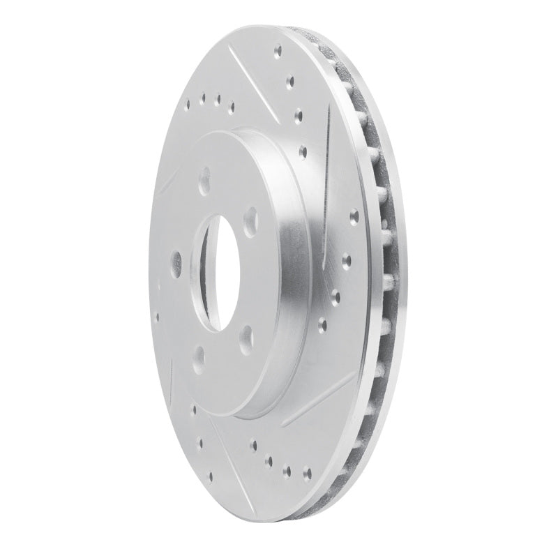 R1 86-90 Chrysler Town & Country Front Right Drilled & Slotted Silver Brake Rotor