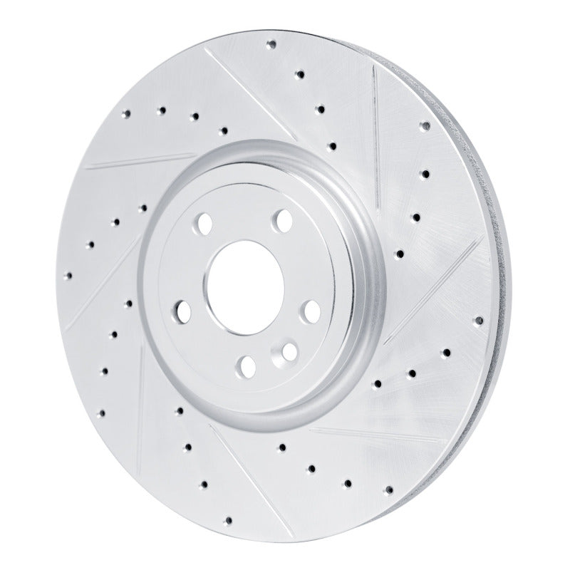 R1 17-20 Jaguar F-Pace Front Right Drilled & Slotted Silver Brake Rotor