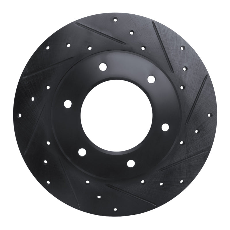 R1 79-80 Toyota Pickup Front Right Drilled & Slotted Black Brake Rotor