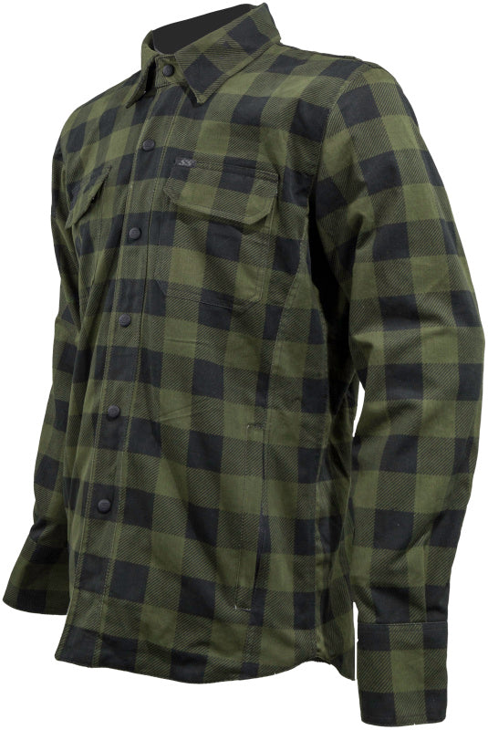 Speed and Strength True Grit Armored Motoshirt Olive/Black - Large