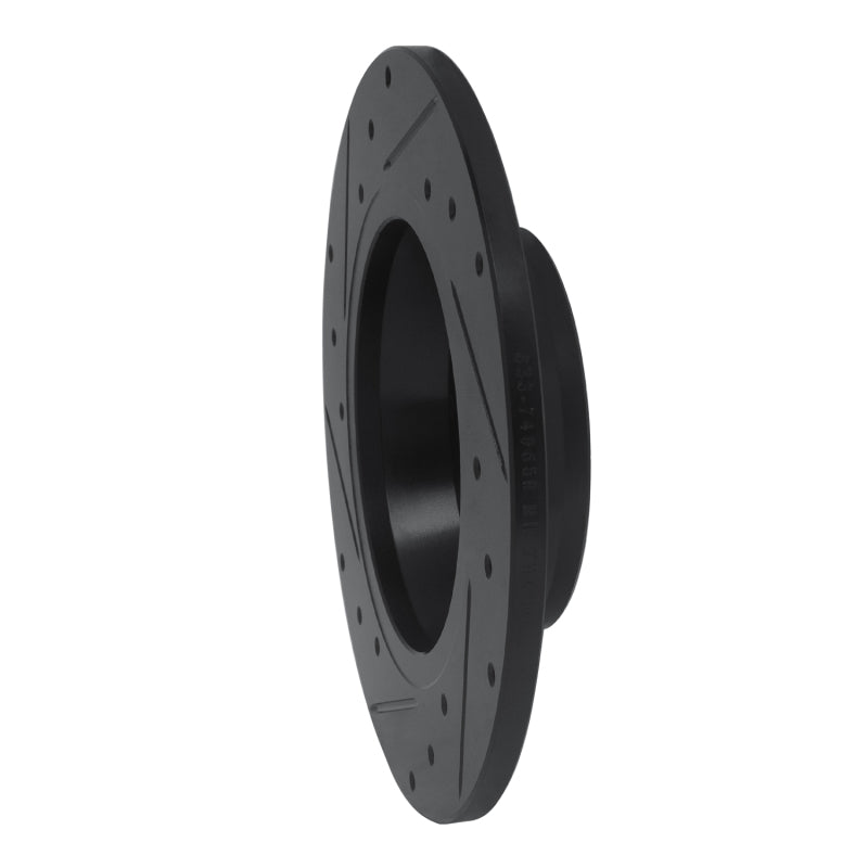 R1 05-18 Audi A3 Rear Right Drilled & Slotted Black Brake Rotor