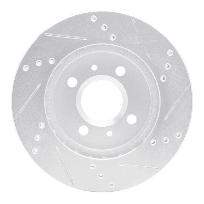 R1 91-02 Saturn SC Front Left Drilled & Slotted Silver Brake Rotor