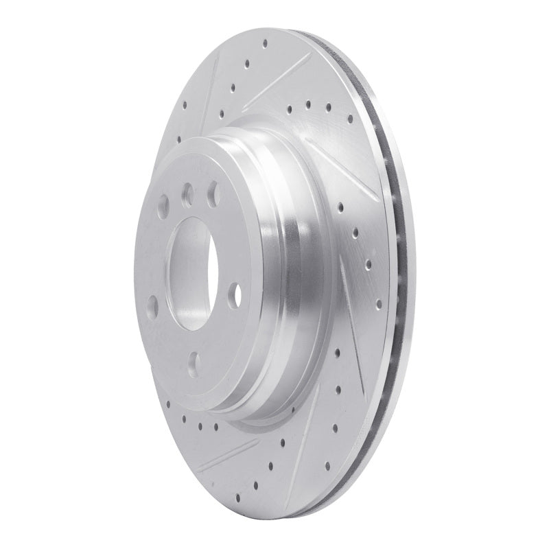 R1 12-20 BMW 340I Rear Left Drilled & Slotted Silver Brake Rotor