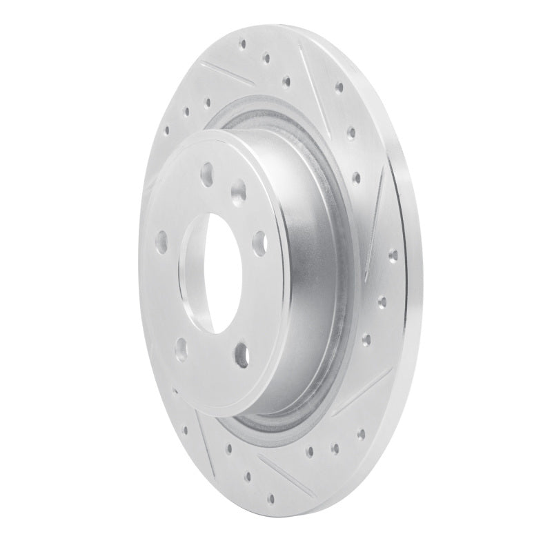 R1 11-19 Buick CASCADA Rear Right Drilled & Slotted Silver Brake Rotor