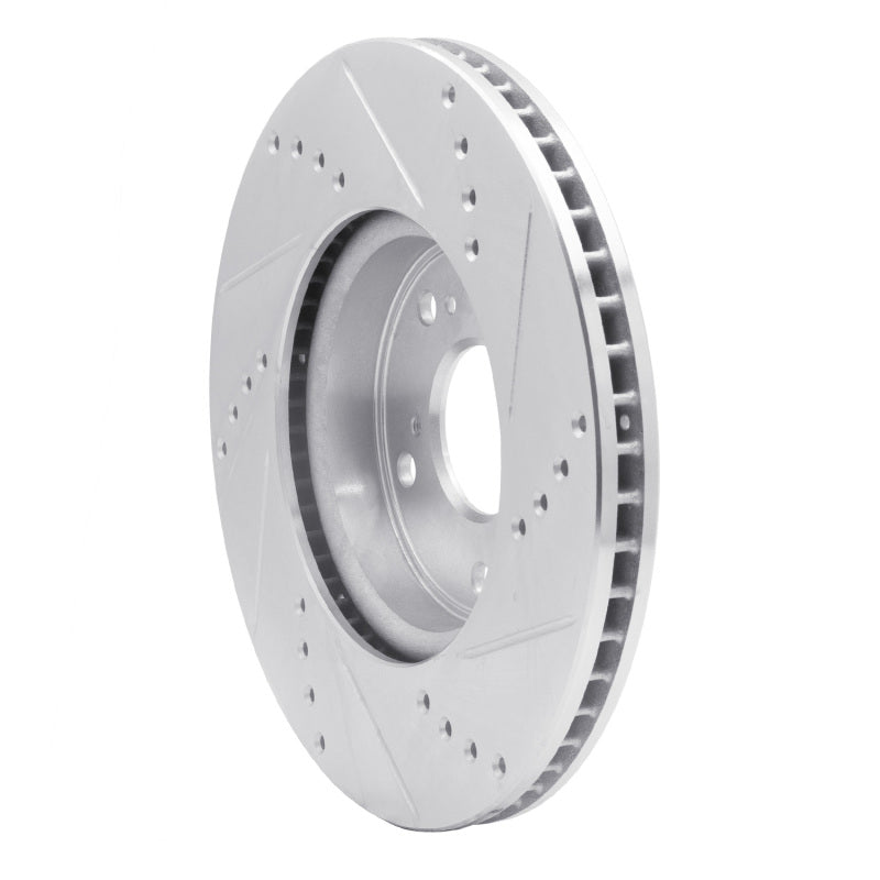 R1 13-22 Honda Accord Sedan Front Left Drilled & Slotted Silver Brake Rotor