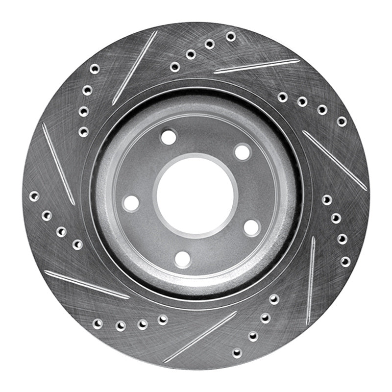 R1 07-13 Nissan Altima Front Right Drilled & Slotted Silver Brake Rotor