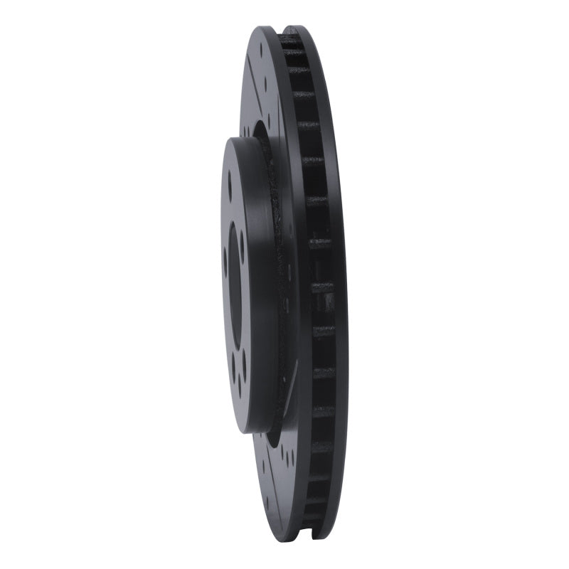 R1 00-06 Audi TT Quattro Rear Right Drilled & Slotted Black Brake Rotor