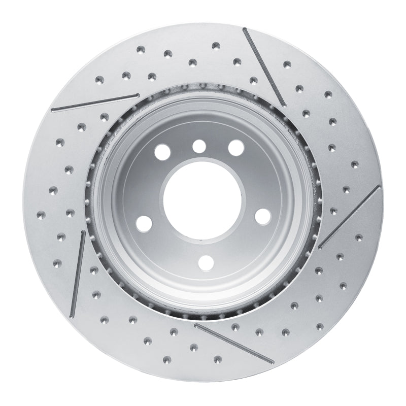 R1 13-13 BMW 135IS Rear Dimpled & Slotted GeoSPEC Coated Rotor