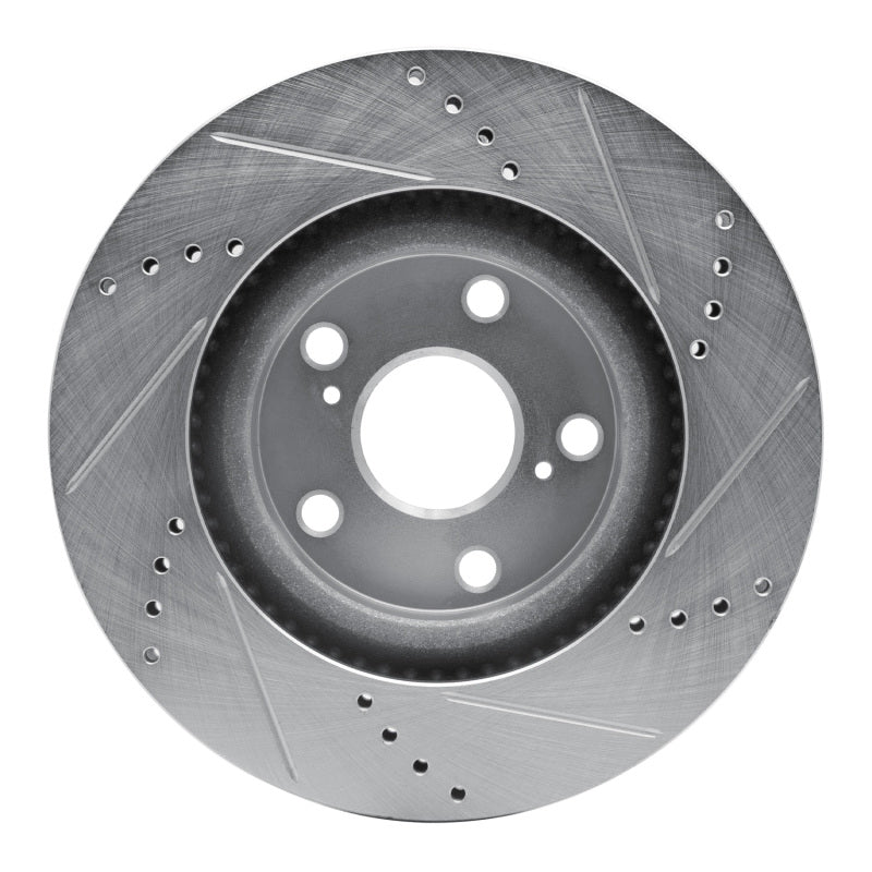 R1 90-95 Mercedes-Benz 300E Front Left Drilled & Slotted Silver Brake Rotor