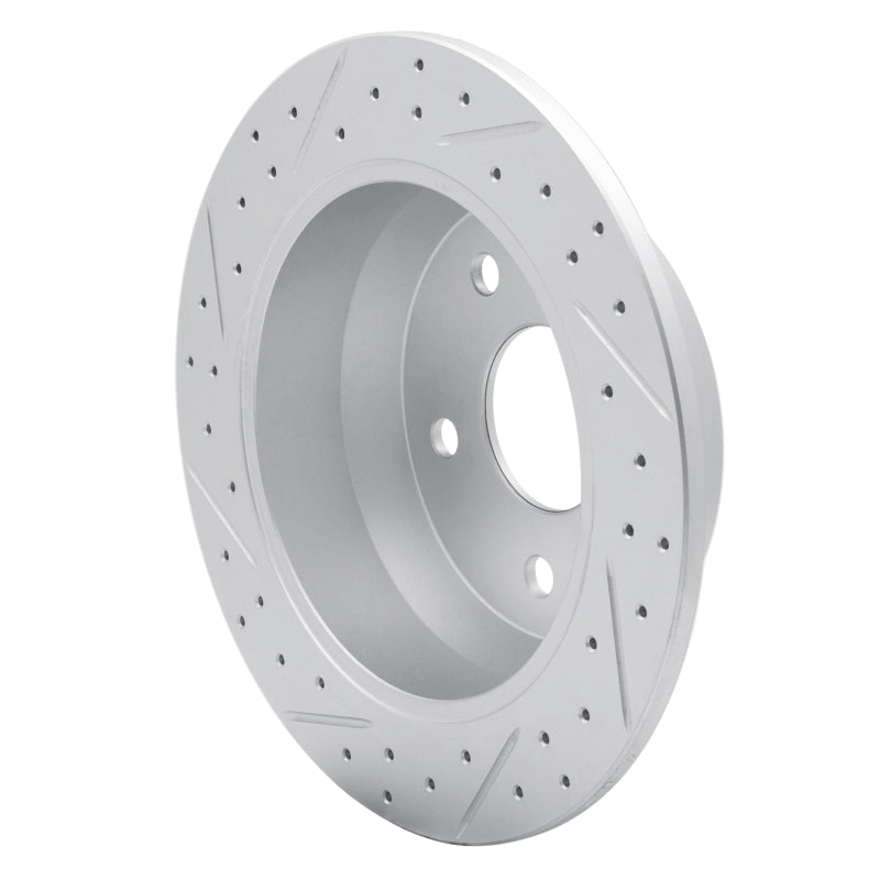 R1 99-04 Jeep Grand Cherokee Rear Right Drilled & Slotted Geo-Carbon Rotor