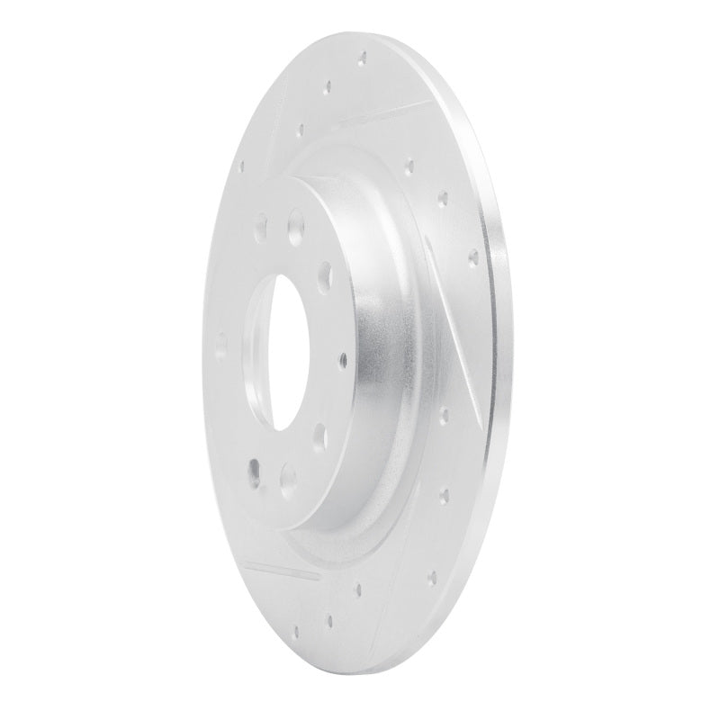 R1 16-18 Mazda CX-3 Rear Left Drilled & Slotted Silver Brake Rotor