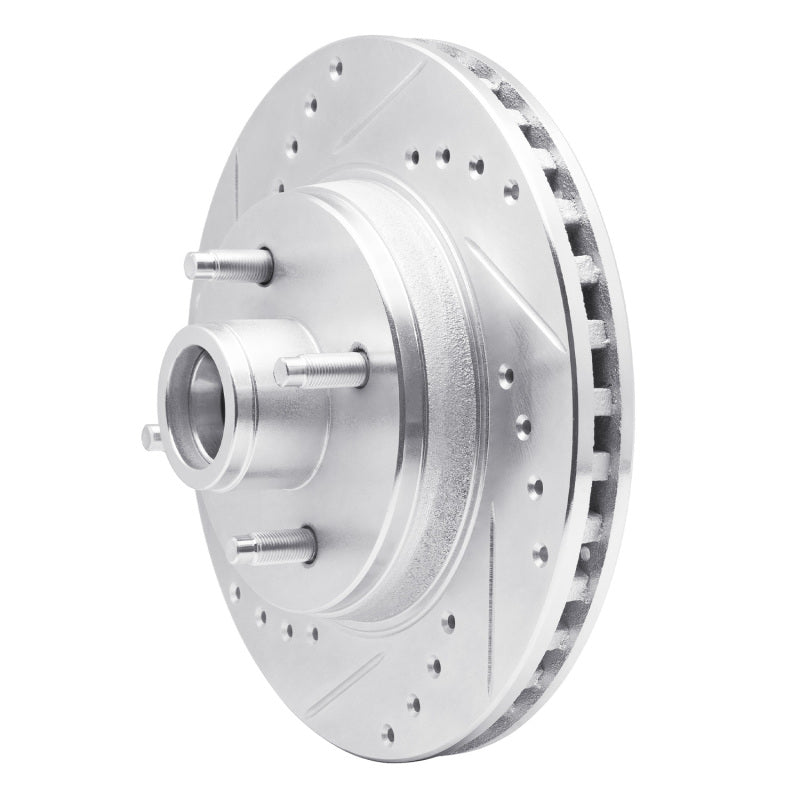 R1 87-88 Ford Thunderbird Front Left Drilled & Slotted Silver Brake Rotor
