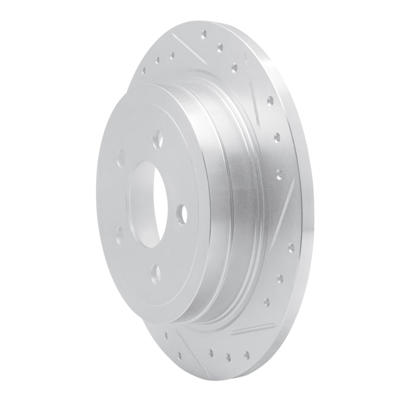 R1 03-05 Ford Explorer Sport Rear Right Drilled & Slotted Silver Brake Rotor