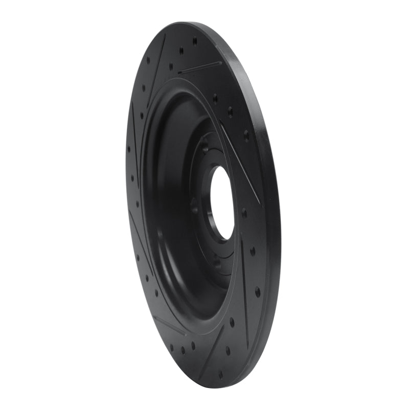 R1 16-25 Ford Focus Rear Right Drilled & Slotted Black Brake Rotor