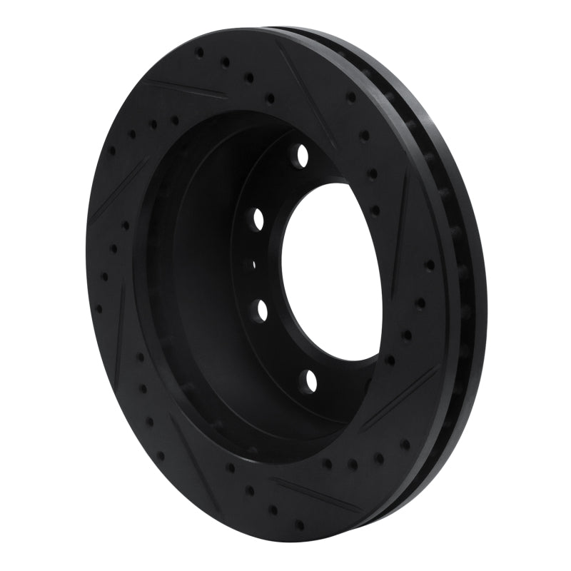 R1 08-20 Ford E-450 Super Duty Rear Left Drilled & Slotted Black Brake Rotor