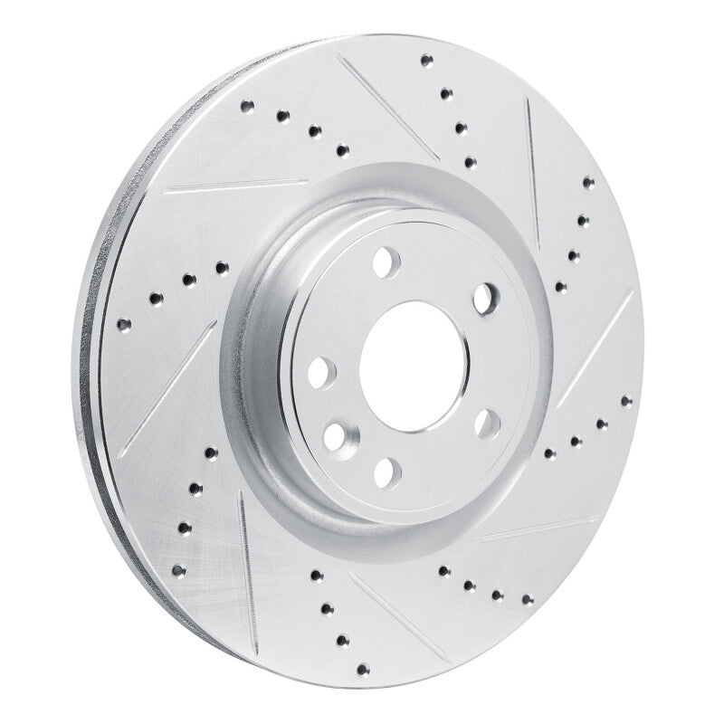 R1 20-20 Jaguar F-Pace Front Right Drilled & Slotted Silver Brake Rotor