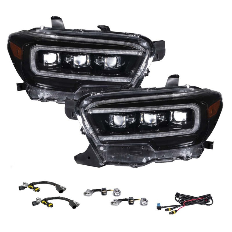 Form Lighting 2016-2023 Toyota Tacoma LED Projector Headlights with Selectable DRL Chrome (Pair)