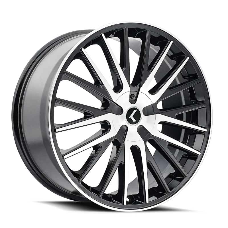 Kraze KR185 Double Down 22x8.5 / 5x115/120 BP / 38mm Offset / 74.1mm Hub Gloss Black Machined Wheel