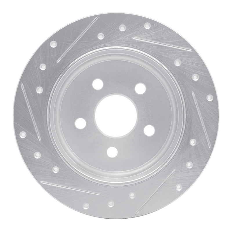 R1 03-10 Chrysler PT Cruiser Rear Right Drilled & Slotted Silver Brake Rotor
