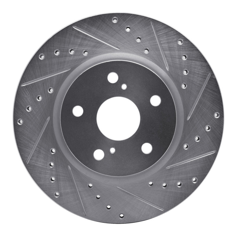DFC 86-92 Toyota Supra Front Right Drilled & Slotted Silver Brake Rotor