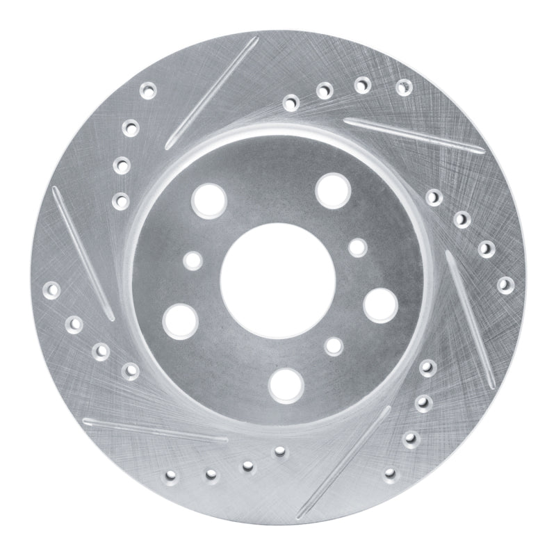 R1 83-86 Toyota Camry Front Left Drilled & Slotted Silver Brake Rotor
