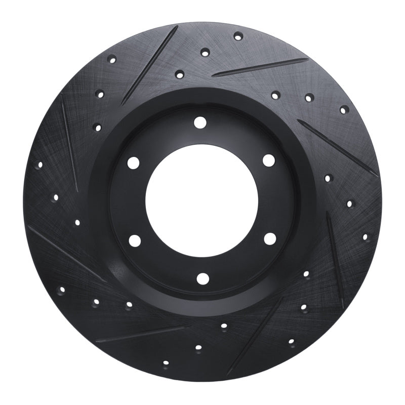R1 79-80 Toyota Pickup Front Right Drilled & Slotted Black Brake Rotor