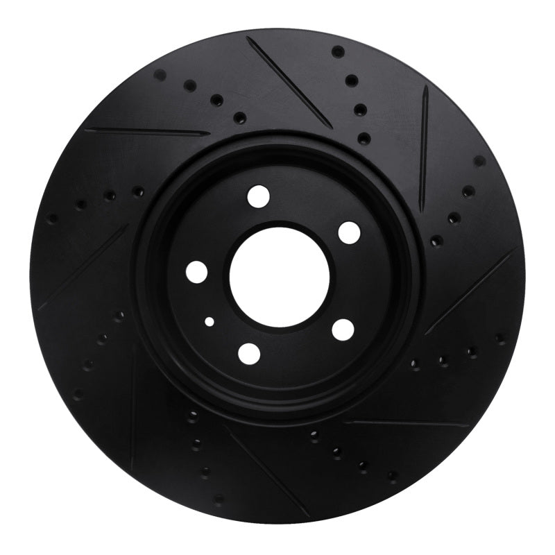 R1 08-25 Audi A4 (Mexico) Front Left Drilled & Slotted Black Brake Rotor