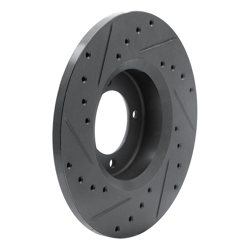 R1 72-82 Toyota CORONA Front Right Drilled & Slotted Black Brake Rotor