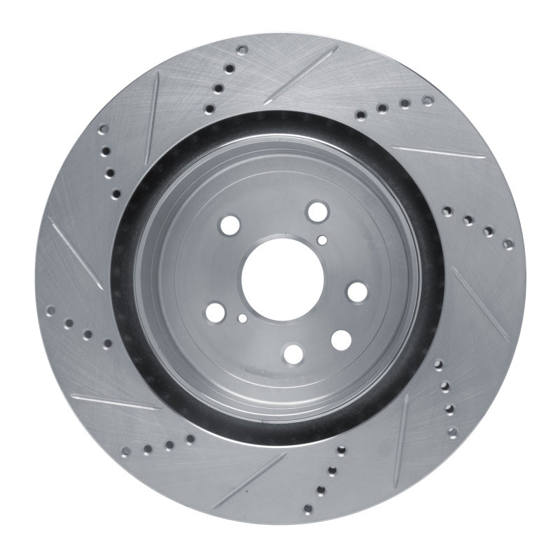 DFC 15-22 Lexus RC F Right Rear Drilled & Slotted Silver Brake Rotor
