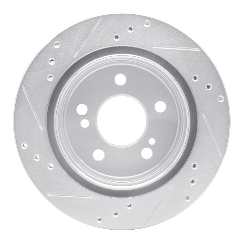 R1 92-95 Mercedes-Benz E420 Rear Right Drilled & Slotted Silver Brake Rotor