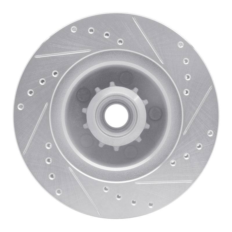 R1 70-72 Dodge Charger Front Left Drilled & Slotted Silver Brake Rotor
