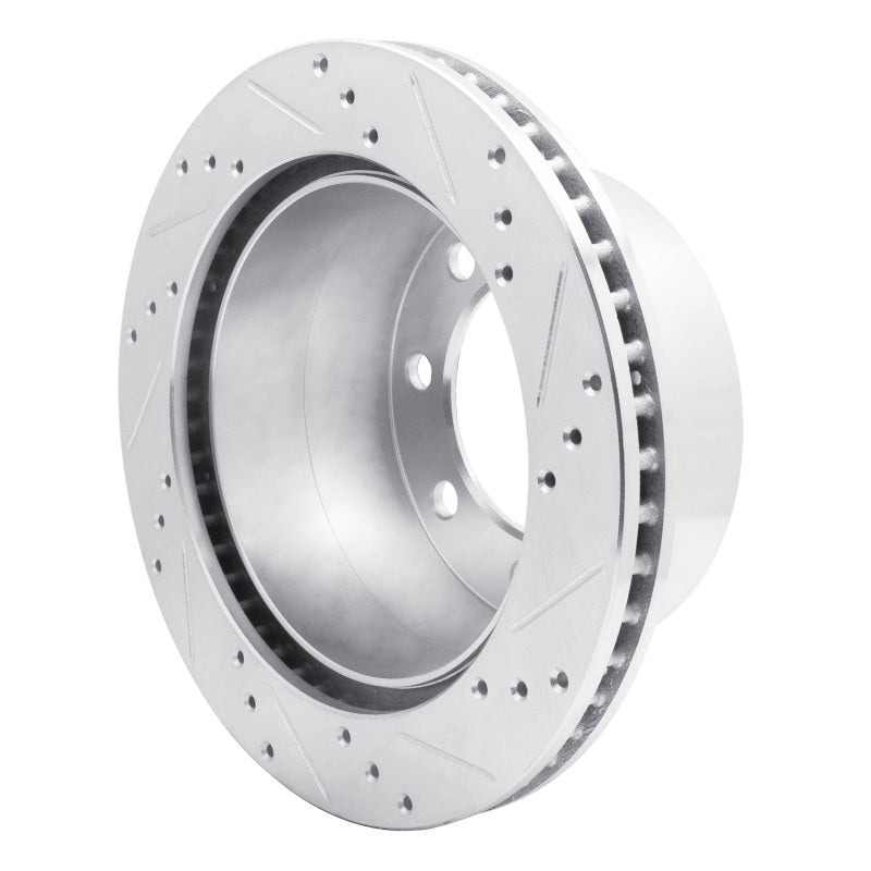 R1 00-02 Dodge Ram 3500 Rear Left Drilled & Slotted Silver Brake Rotor